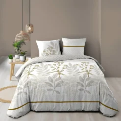Housse de couette 240x220 + 2 taies RAONI 100% coton 57fils