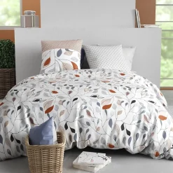 Housse de couette 240x220 + 2 taies en coton 57 fils