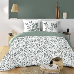 Housse de couette 240x220 + 2 taies 100% coton 57fils