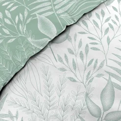 Housse de couette 240x220 + 2 taies CASSIA sauge 100% coton