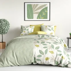 Housse de couette 240x220 ARECA + 2 taies coton 57 fils
