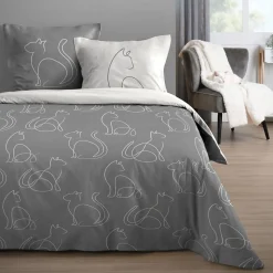 Housse de couette 240x220 BERLIOZ + 2 taies coton 57 fils