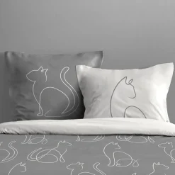 Housse de couette 240x220 BERLIOZ + 2 taies coton 57 fils