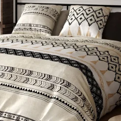 Housse de couette 260x240 Bohème + 2 taies coton 57 fils