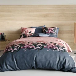 Housse de couette 220x240 cm + 2 taies d'oreiller 63x63 cm coton flora