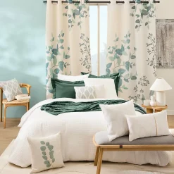 Housse de couette 240x220 cm + 2 taies Microfibre gaufrée unie blanche ABELIA