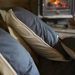 Housse de couette 200x200 cm coton BRIXTON à rayures noires