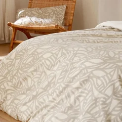 Housse de couette 200x200 cm coton lavé SERENA Beige écru