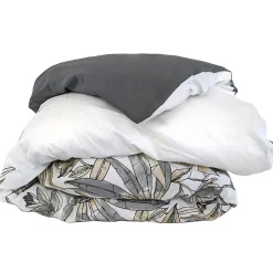 Housse de couette 240x220 cm coton SUMATRA gris Fusain