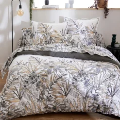 Housse de couette 240x220 cm coton SUMATRA gris Fusain