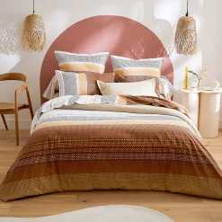 Housse de couette 280x240 cm coton NIAGARA marron Châtaigne