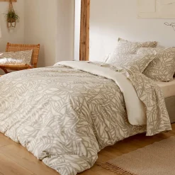Housse de couette 260x240 cm coton lavé SERENA Beige écru