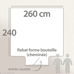 Housse de couette 260x240 cm coton lavé SERENA Beige écru