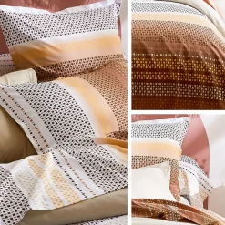 Housse de couette 200x200 cm coton NIAGARA marron Châtaigne