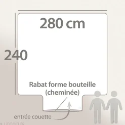 Housse de couette 280x240 cm coton lavé SERENA Beige écru