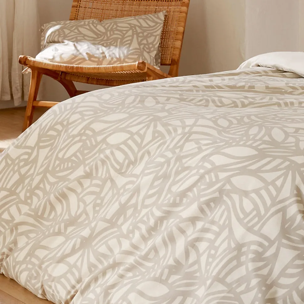 Housse de couette 240x220 cm coton lavé SERENA Beige écru
