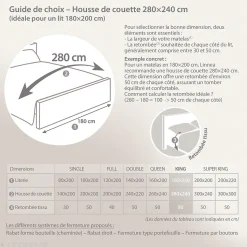 Housse de couette 280x240 cm coton HUGO beige/corail