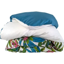 Housse de couette 260x240 cm coton SUMATRA bleu Paon