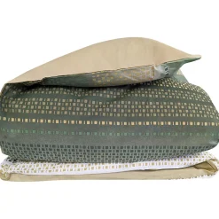Housse de couette 260x240 cm coton NIAGARA vert Kaki