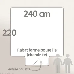 Housse de couette 240x220 cm en percale de coton LINOA bleu cobalt