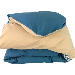 Housse de couette 240x220 cm en percale de coton LINOA bleu cobalt