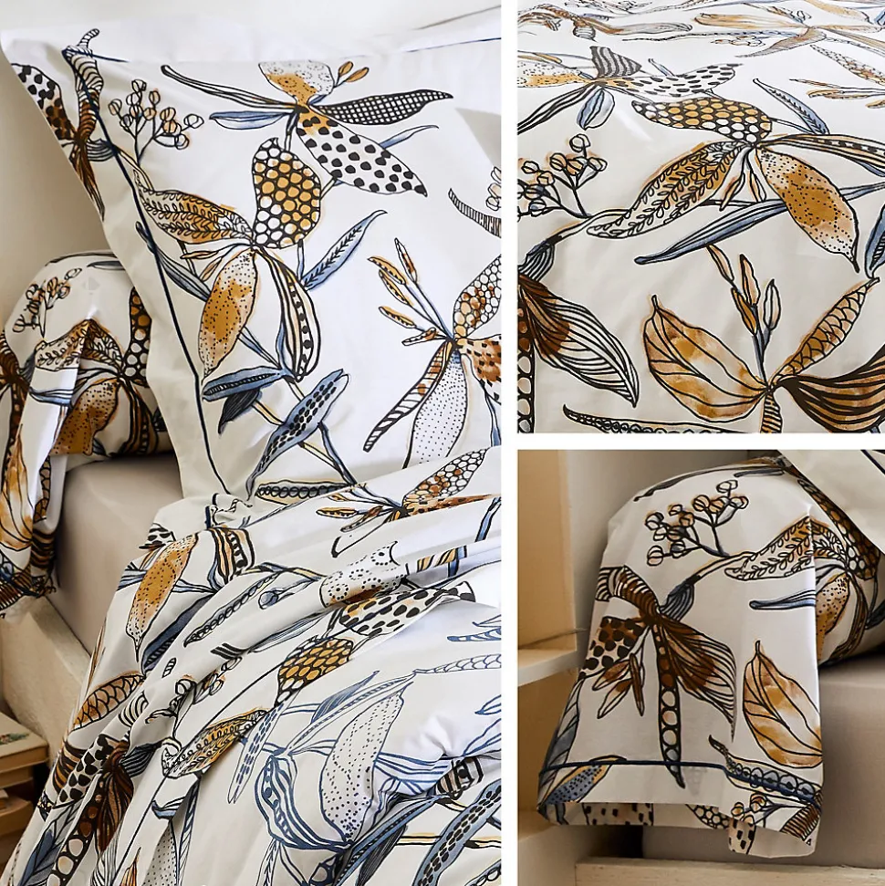 Housse de couette 260x240 cm en coton PÉNÉLOPE beige Silice