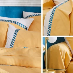 Housse de couette 280x240 cm en percale coton ROMY Ambre