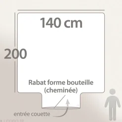 Housse de couette 140x200 cm en 100% percale de coton PANDA vert