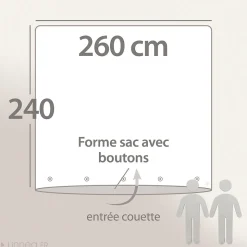 Housse de couette 260X240 cm lin lavé SONATE vert Lichen