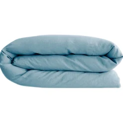 Housse de couette 260X240 cm lin lavé SONATE bleu Topaze