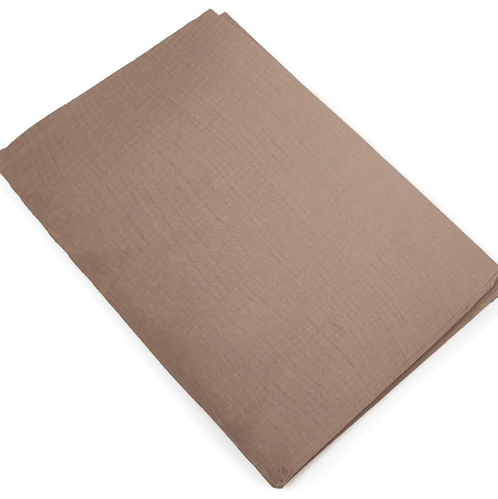 Housse de couette 260x240 cm mousseline de coton MILOS marron camel