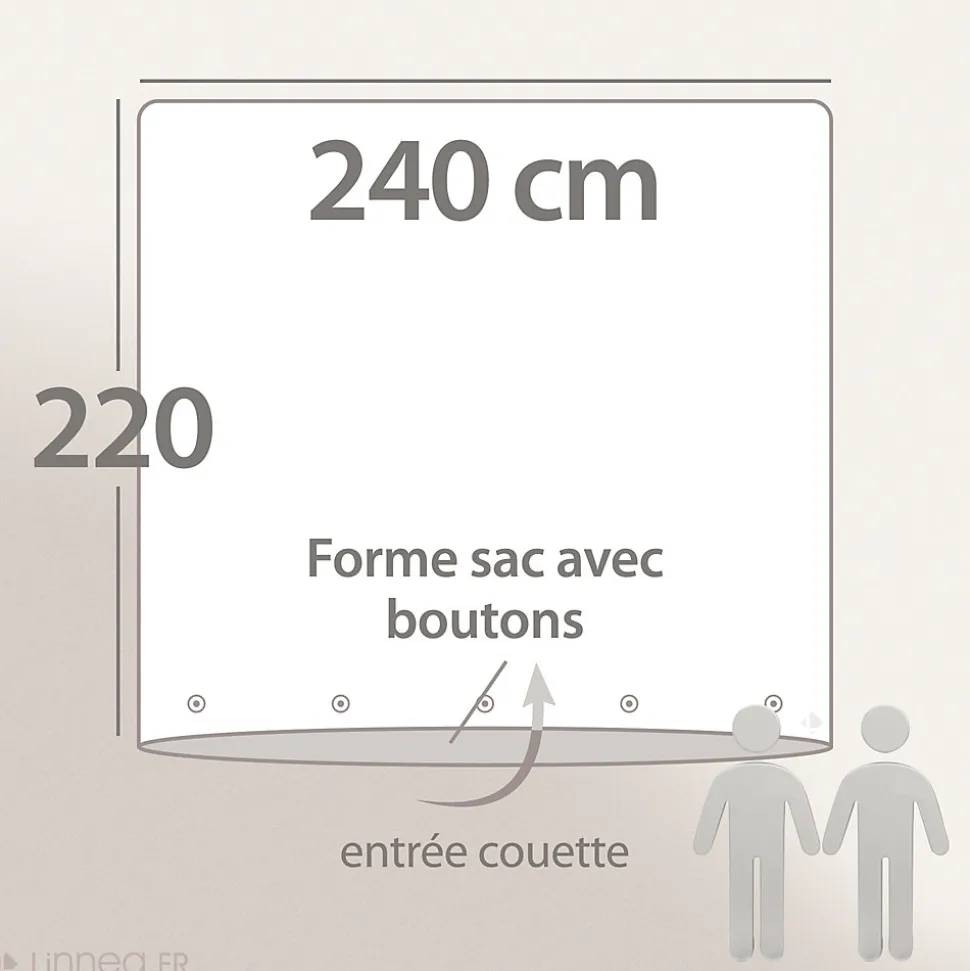 Housse de couette 240x220 cm mousseline de coton MILOS beige ficelle