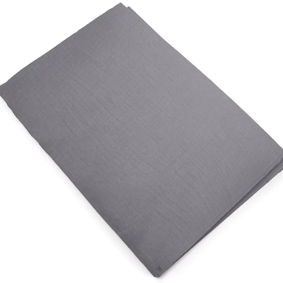 Housse de couette 260x240 cm mousseline de coton MILOS gris cendre