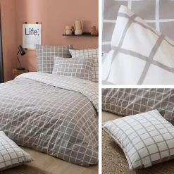 Housse de couette 260x240 cm percale coton DDM MAX Gris