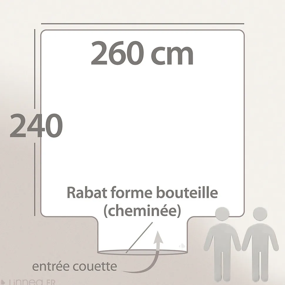 Housse de couette 260x240 cm percale coton DDM MAX Gris