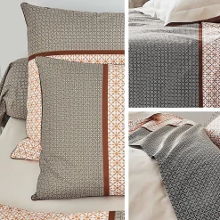 Housse de couette 280x240 cm percale coton GABIN marron
