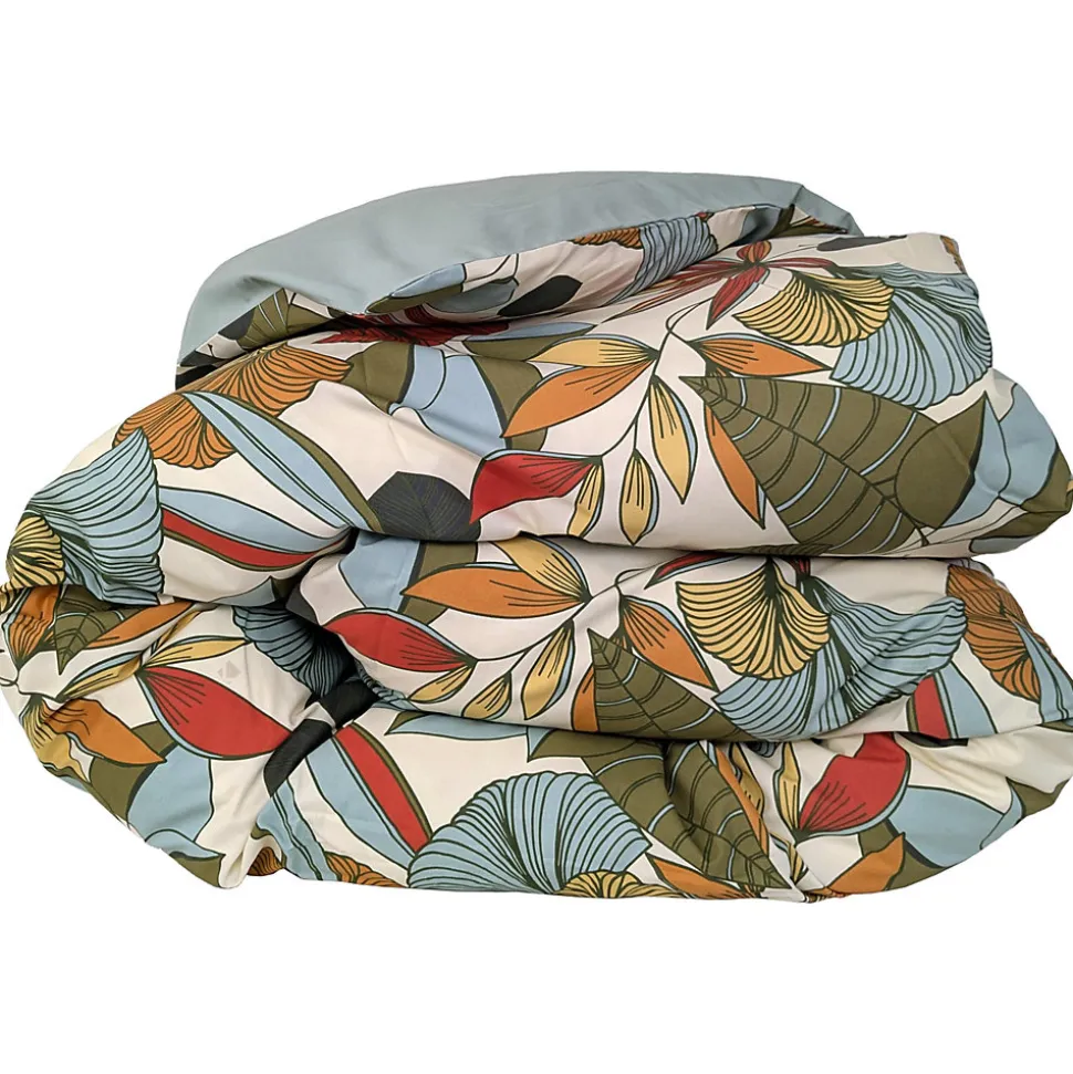 Housse de couette 240x220 cm percale coton CASCADE vert sauge