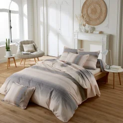 Housse de couette 240x220 cm percale coton ESTEBAN Beige