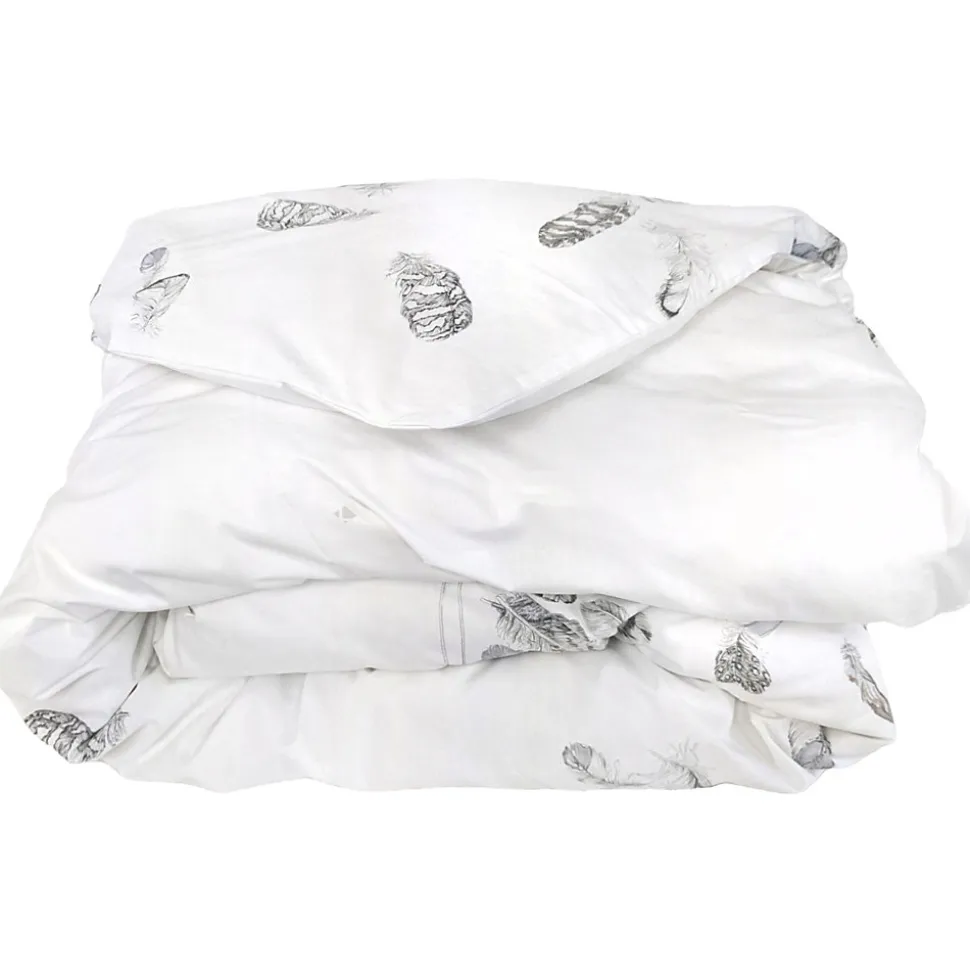Housse de couette 260x240 cm Percale pur coton PLUMES