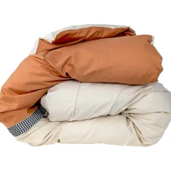 Housse de couette 280x240 cm percale coton MACASSAR Cognac