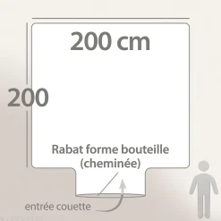 Housse de couette 200x200 cm percale coton MARLOW Miel