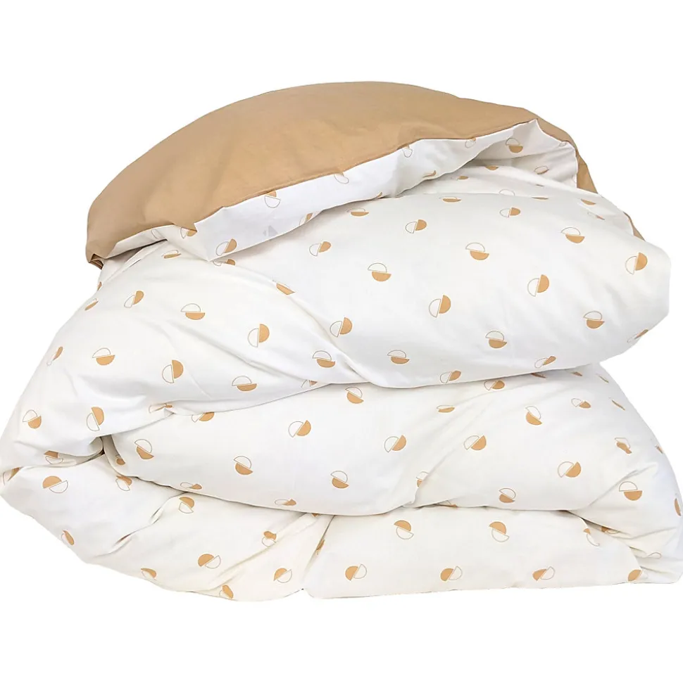 Housse de couette 300x240 cm percale coton ALEX marron Moka