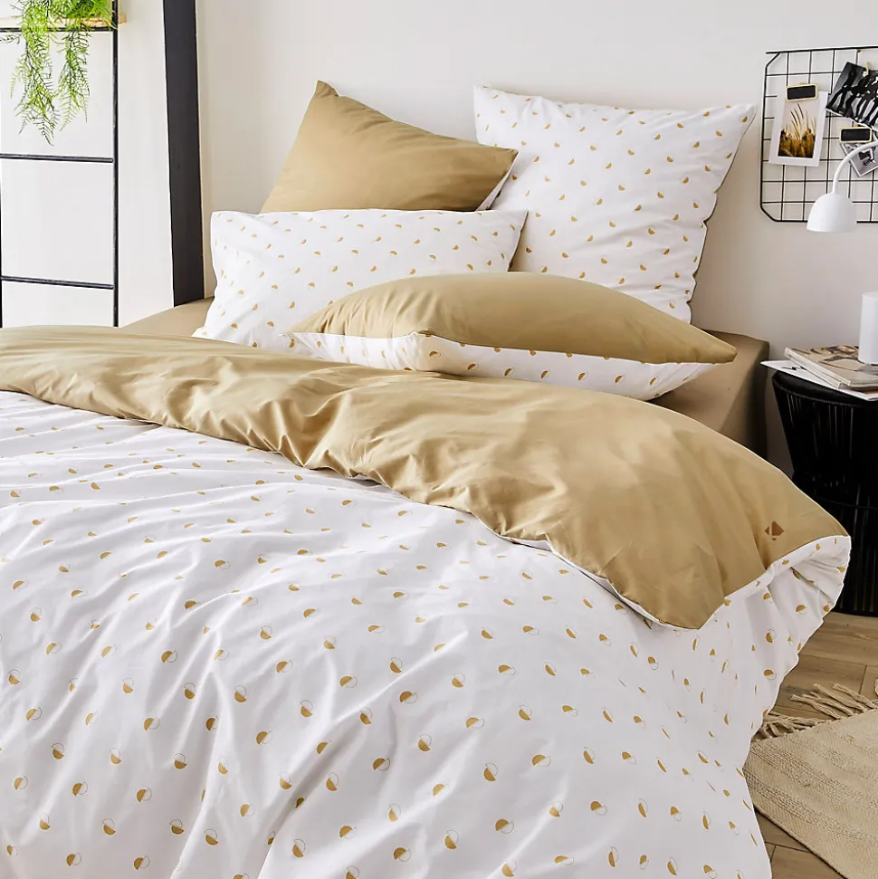 Housse de couette 300x240 cm percale coton ALEX marron Moka