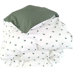 Housse de couette 200x200 cm percale coton ALEX vert Kaki