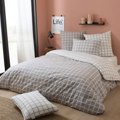 Housse de couette 200x200 cm percale coton DDM MAX Gris