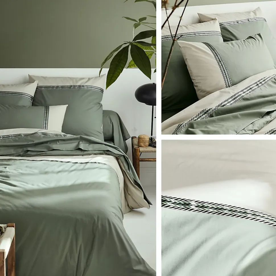 Housse de couette 200x200 cm percale coton NOA vert Kaki