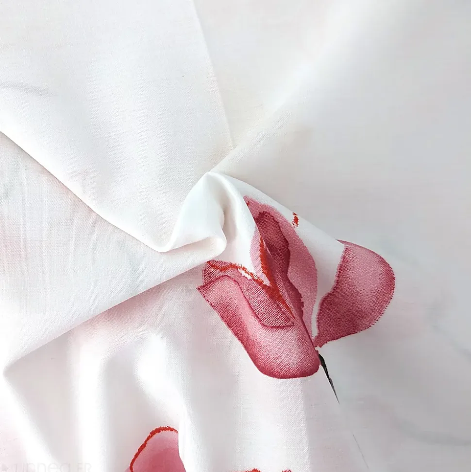 Housse de couette 280x240 cm percale coton ELISA Rose