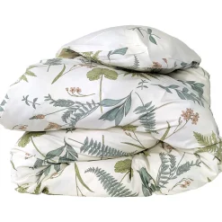 Housse de couette 240x220 cm percale coton FÉERIE Blanc sauge