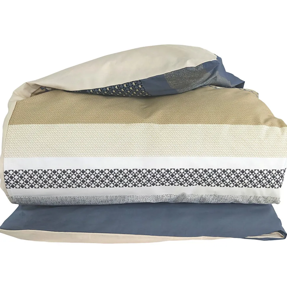 Housse de couette 260x240 cm percale coton MARLOW acier