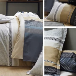 Housse de couette 260x240 cm percale coton MARLOW acier